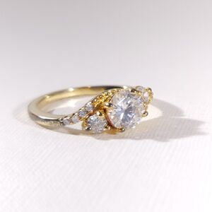 Simulated Diamond Ring 14k Sterling Silver Size 5